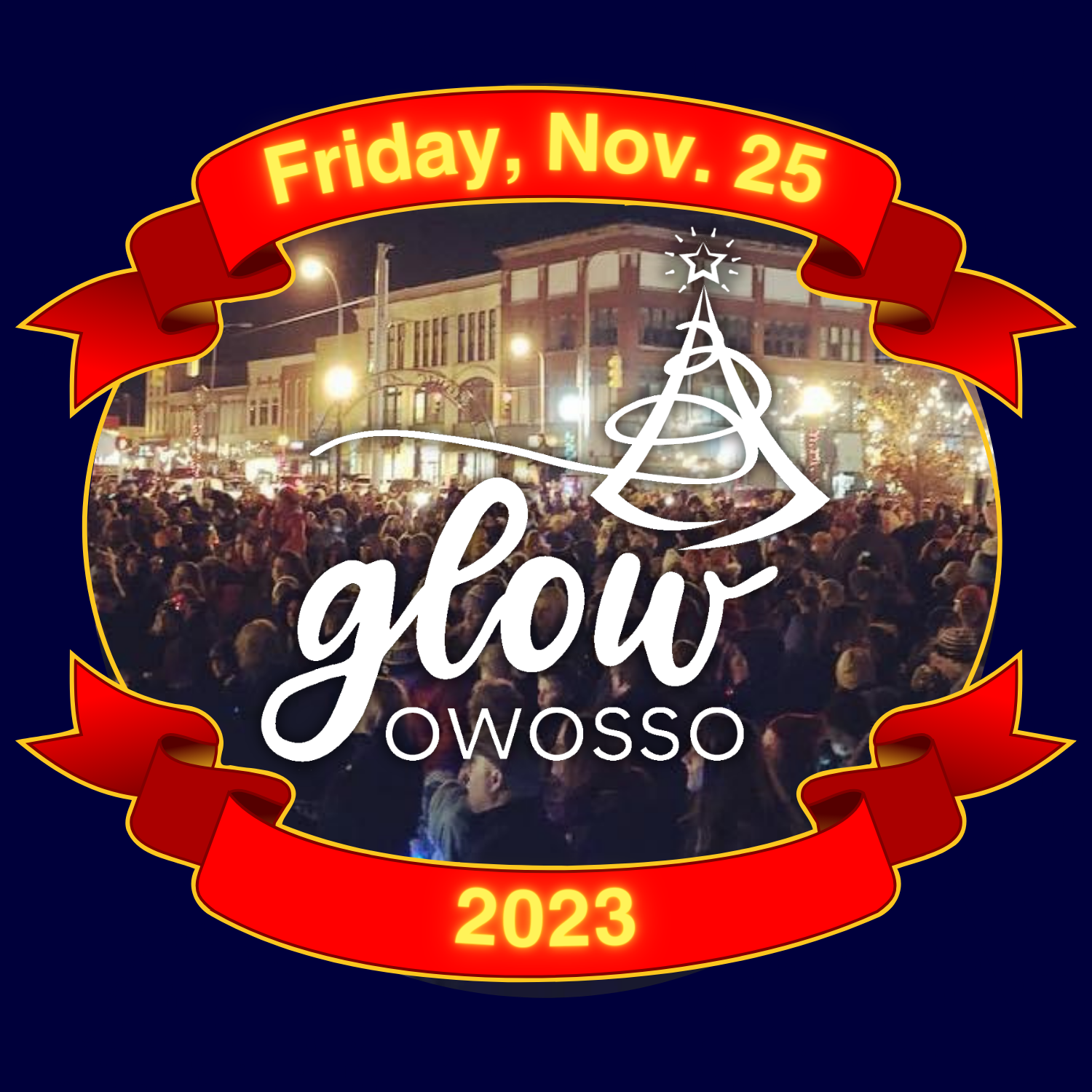 glow graphic Downtown Owosso, Michigan